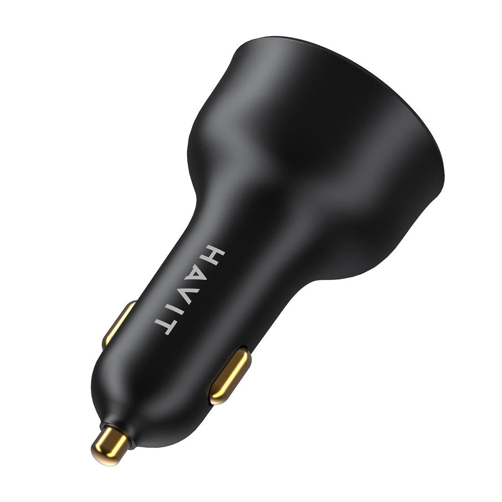 HAVIT CC100W Display Car Charger, 100W, 5A, 1 x USB-A - 1 x USB-C, Black