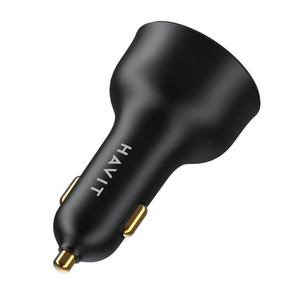 HAVIT CC100W Display Car Charger, 100W, 5A, 1 x USB-A - 1 x USB-C, Black