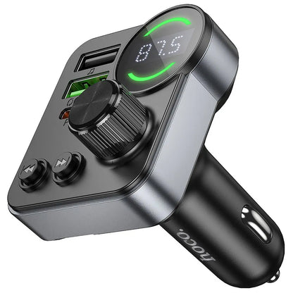HOCO E86 Bluetooth FM Modulator, 2 x USB-A - 1 x USB-C - 1 x microSD