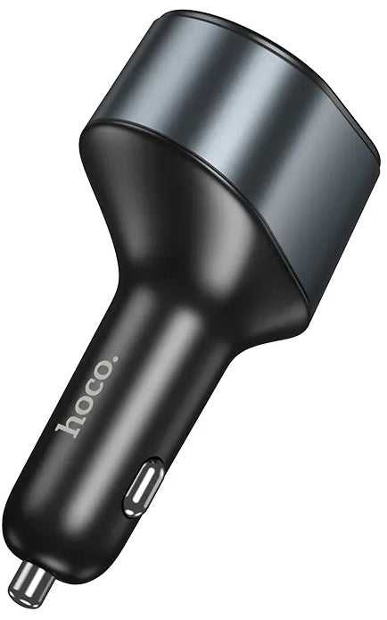 HOCO Z56 Car Charger, 35W, 3A, 1 x USB-A - 1 x USB-C - 1 x Cigarette Lighter Extension, Black