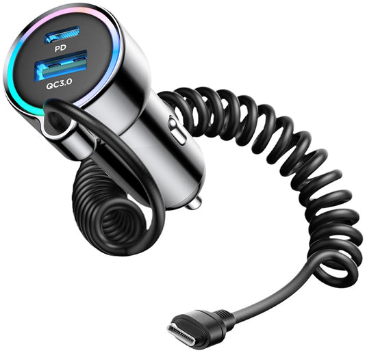 USB-C Joyroom JR-CL07 Car Charger, 72W, 3A, 1 x USB-A - 1 x USB-C, Black