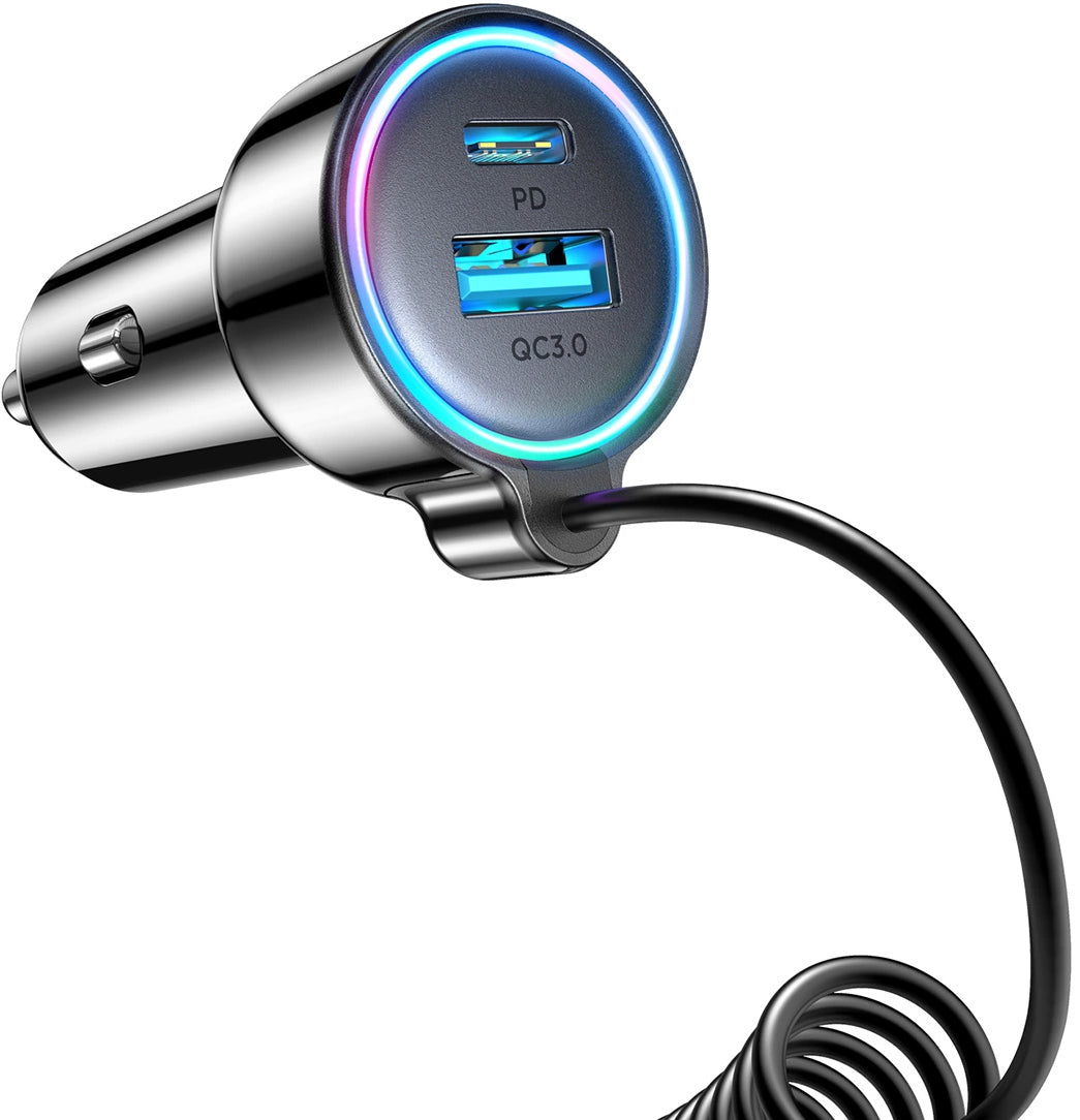 USB-C Joyroom JR-CL07 Car Charger, 72W, 3A, 1 x USB-A - 1 x USB-C, Black