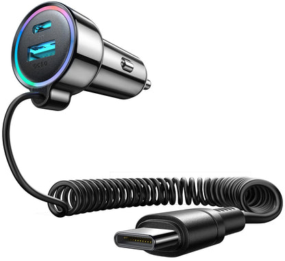 USB-C Joyroom JR-CL07 Car Charger, 72W, 3A, 1 x USB-A - 1 x USB-C, Black