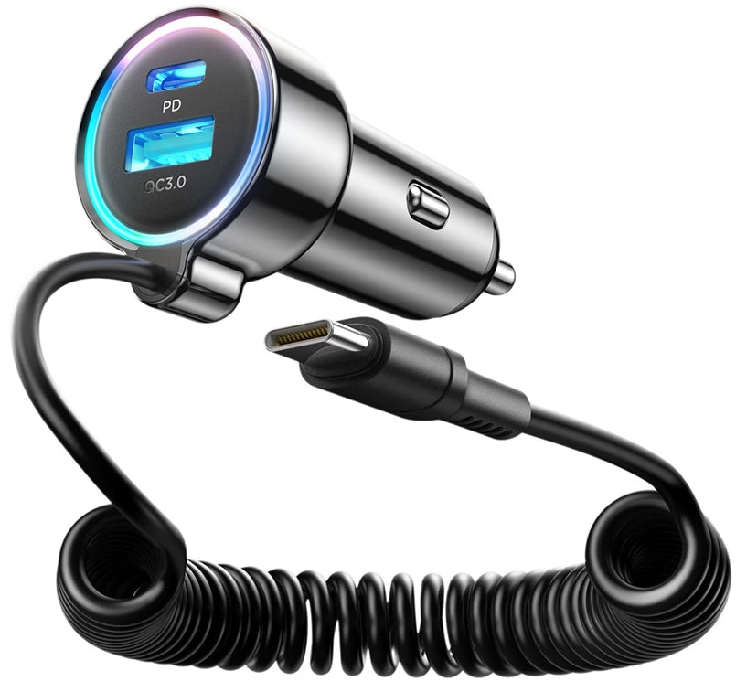USB-C Joyroom JR-CL07 Car Charger, 72W, 3A, 1 x USB-A - 1 x USB-C, Black