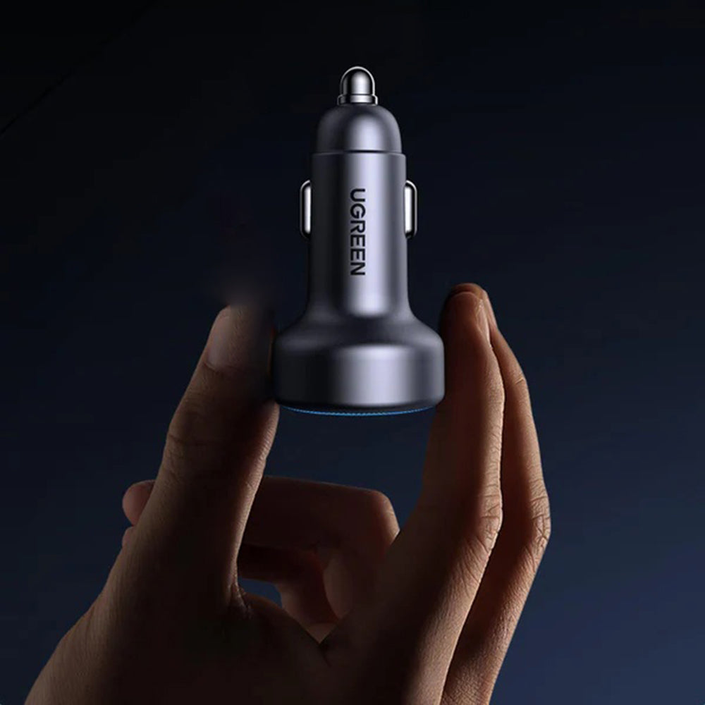 UGREEN EC307 Car Charger, 30W, 3A, 1 x USB-A - 2 x USB-C, Gray