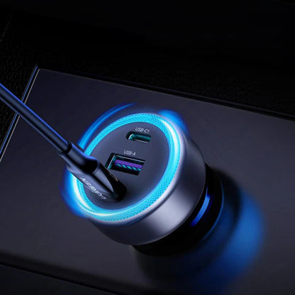 UGREEN EC307 Car Charger, 30W, 3A, 1 x USB-A - 2 x USB-C, Gray