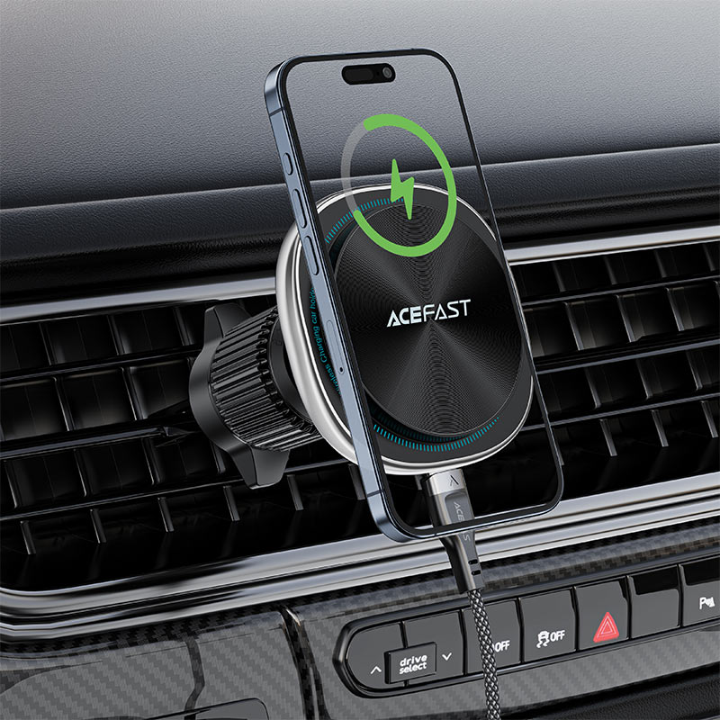 Acefast D41 Wireless Car Charger, 15W, 1.67A, Silver
