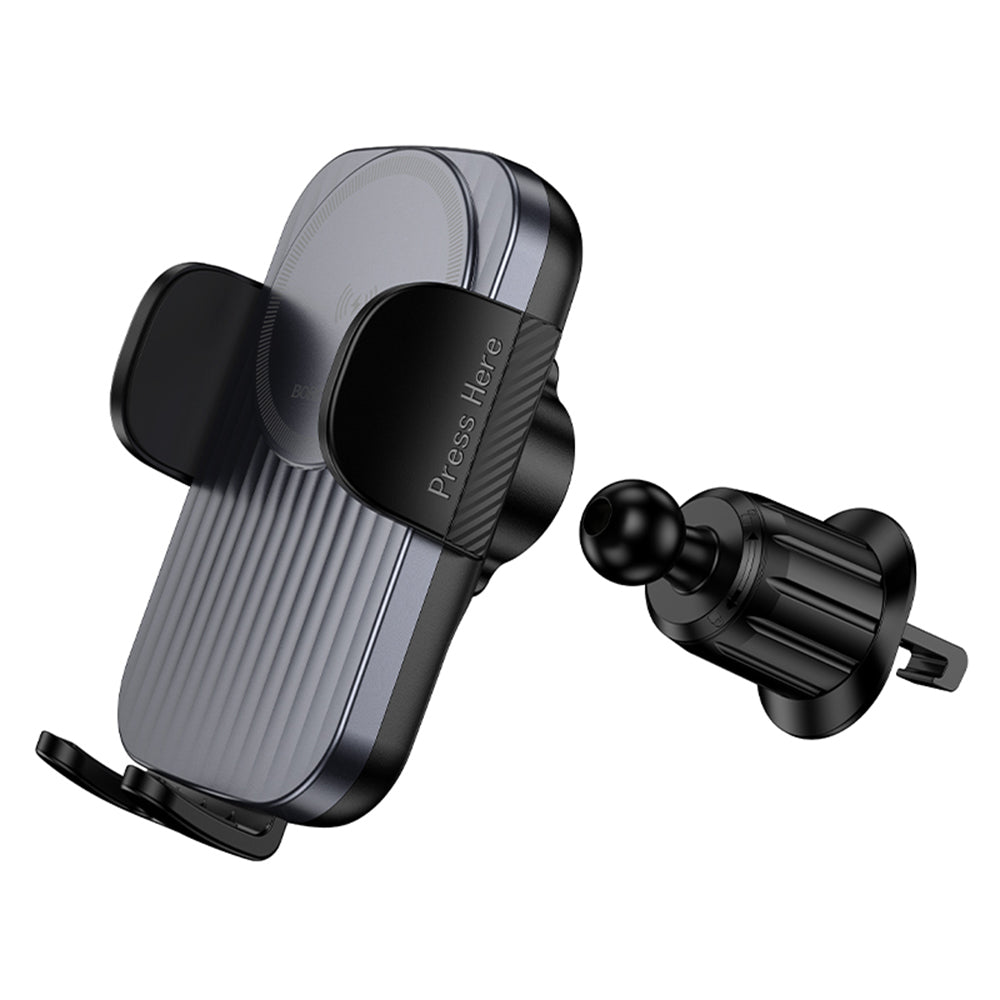 Borofone BH221 Path Wireless Car Charger, 15W, 1.67A, Black