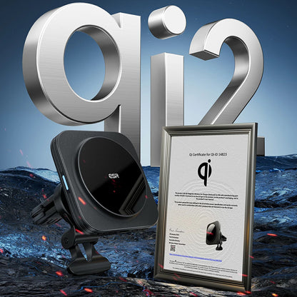 ESR HaloLock Vent Wireless Car Charger, 15W, 1.67A, Black