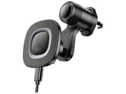 HOCO HW30 Wireless Car Charger, 15W, 1.67A, Black