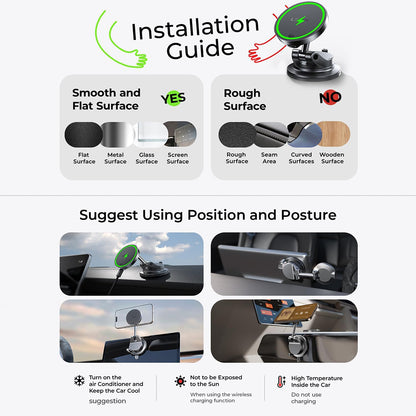 Lisen W608 Pro Wireless Car Charger, 25W, Black YL0225090001