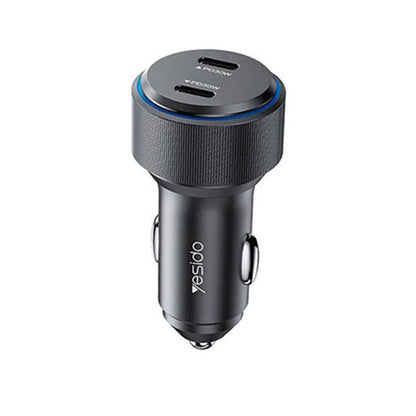 Yesido Y48 Car Charger, 60W, 3A, 2 x USB-C, Black