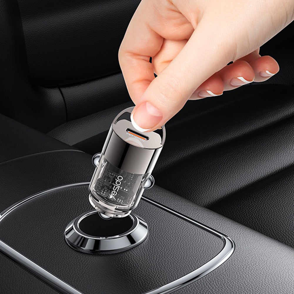 Yesido Y67 Car Charger, 45W, 3A, 1 x USB-C, Black