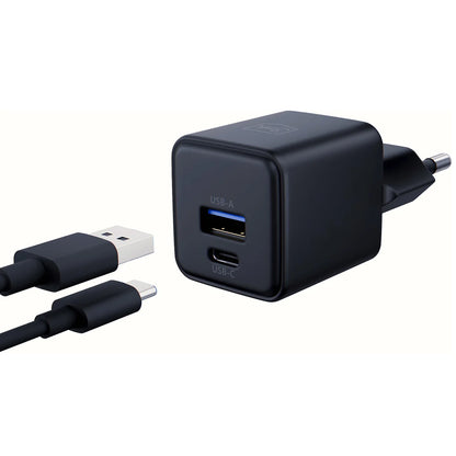 3MK Hyper Network Charger, 20W, 3A, 1 x USB-A - 1 x USB-C, Black