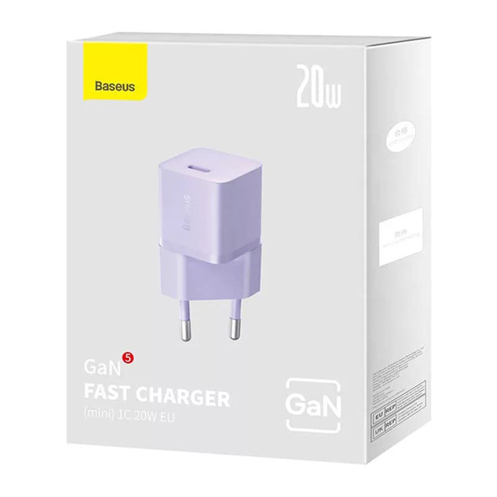 Baseus Network Charger, 20W, 3A, 1 x USB-C, Purple CCGN050105
