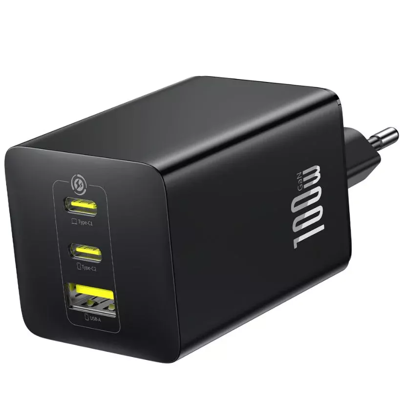 Baseus EnerFill FE11 Network Charger, 100W, 5A, 1 x USB-A - 2 x USB-C, Gray P10182102123
