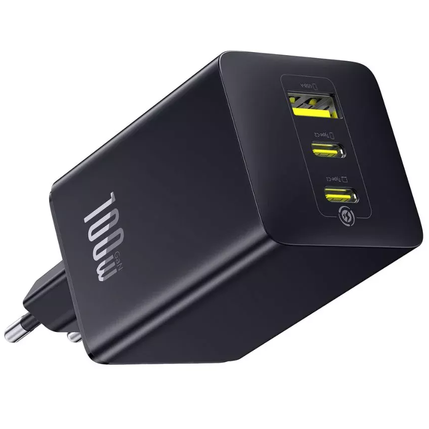 Baseus EnerFill FE11 Network Charger, 100W, 5A, 1 x USB-A - 2 x USB-C, Gray P10182102123