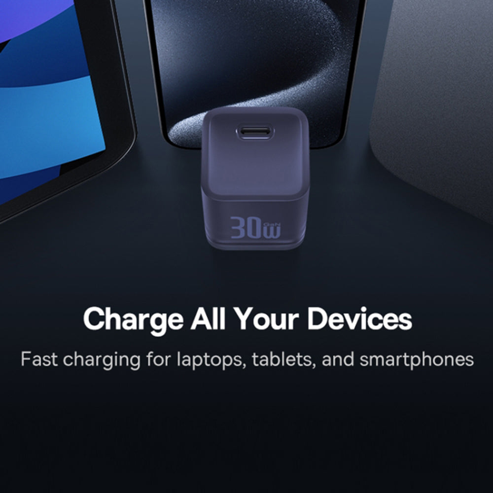 Baseus GaN5S Network Charger, 30W, 3A, 1 x USB-C, Purple P10162504523-00