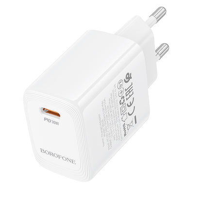 Borofone BN28 Fuente Network Charger, 30W, 3A, 1 x USB-C, White