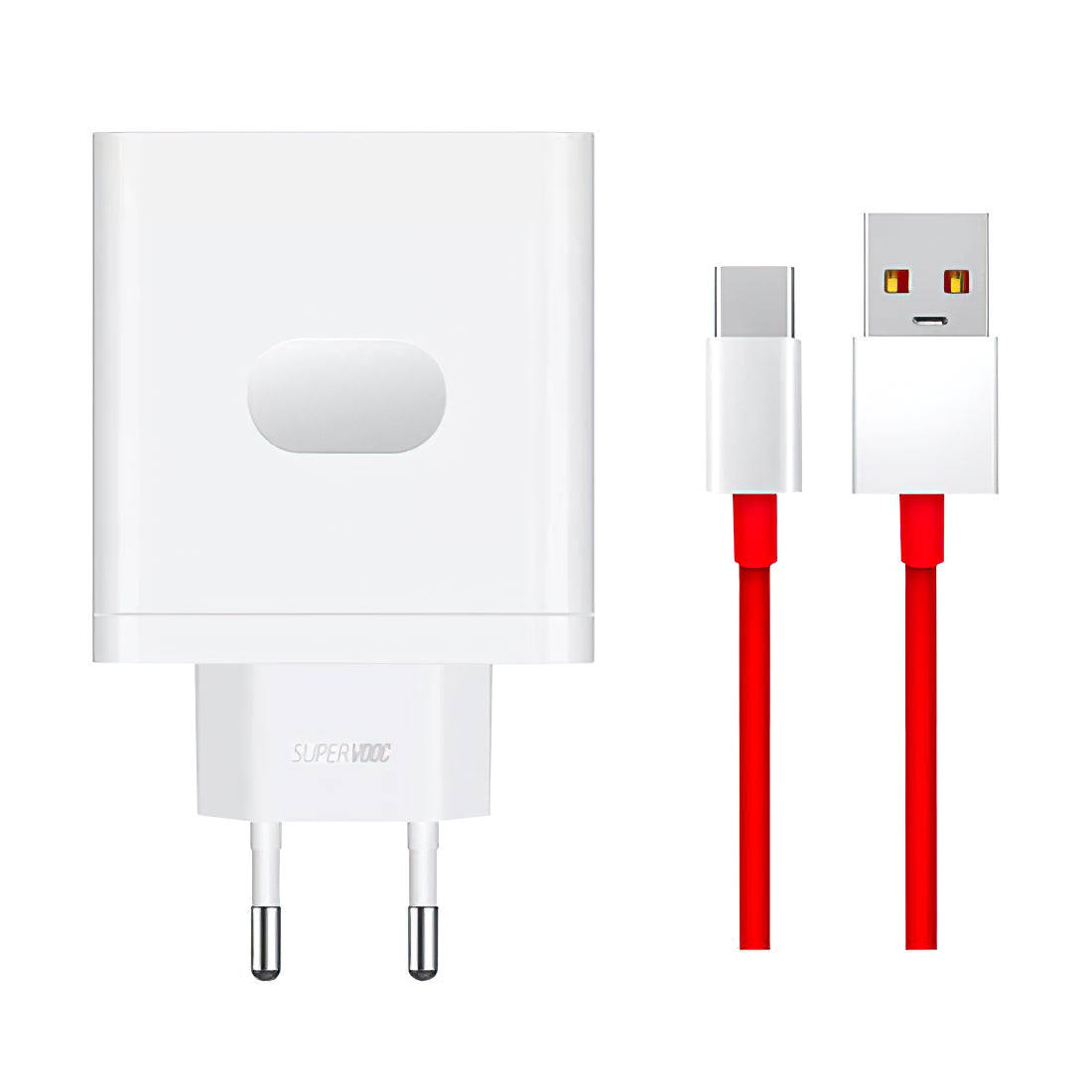 OnePlus VCBA0BEH Network Charger with USB-C Cable, 100W, 9.1A, 1 x USB-A, White 5461100521