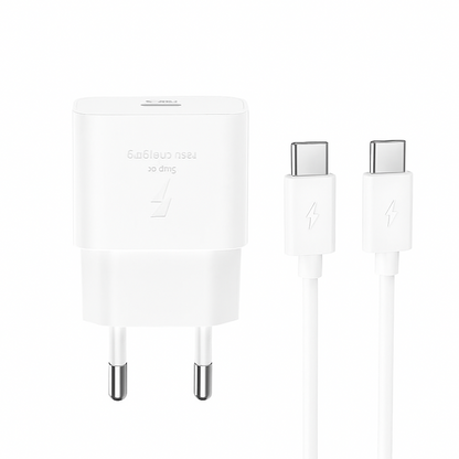 Network Charger with USB-C Cable XO Design L167, 25W, 3A, 1 x USB-C, White