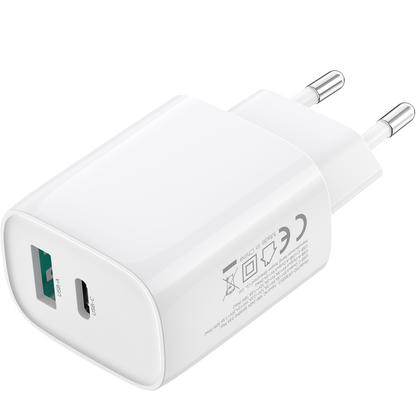 Network Charger with USB-C Cable XO Design CE30, 30W, 3A, 1 x USB-A - 1 x USB-C, White