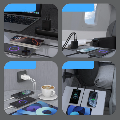 Dudao A29 Network Charger, 65W, 1 x USB-A - 2 x USB-C, Black