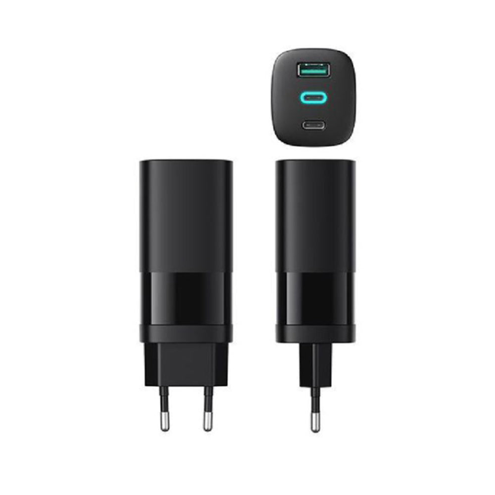 HAVIT UC10 Network Charger, 65W, 3A, 1 x USB-A - 2 x USB-C, Black