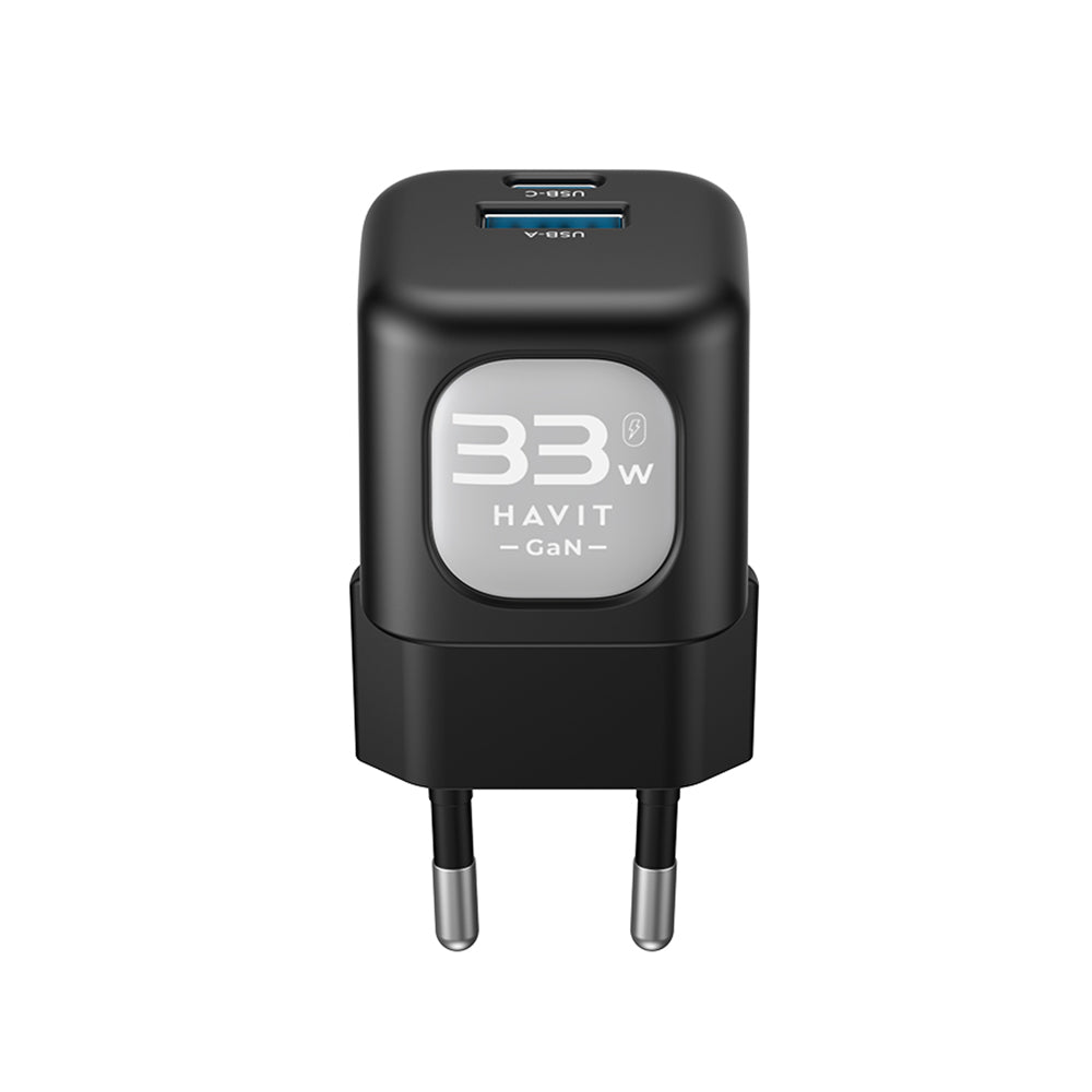 HAVIT UC230 Network Charger, 33W, 3A, 1 x USB-A - 1 x USB-C, Pink
