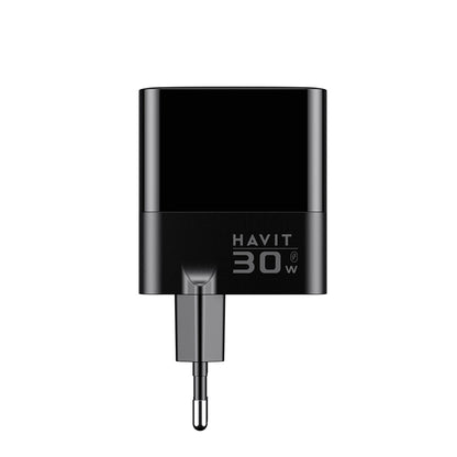 HAVIT UCLE001 Network Charger, 30W, 3A, 2 x USB-A - 1 x USB-C, Black