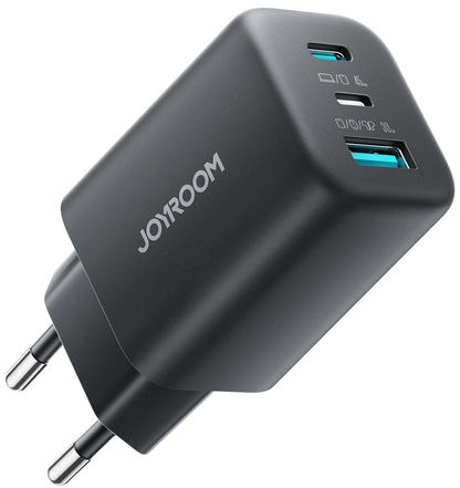 Joyroom JR-TO1 Wall Charger, 45W, 3A, 1 x Lightning - 1 x USB-A - 1 x USB-C, Black