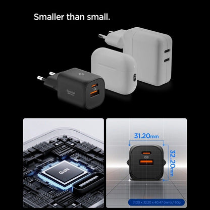 Spigen Essential Network Charger, 35W, 3A, 1 x USB-A - 1 x USB-C, White