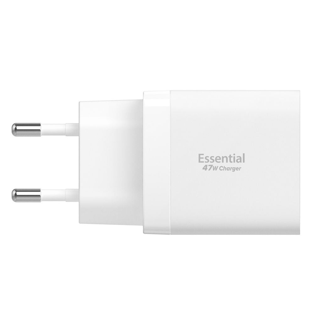 Spigen Essential Network Charger, 47W, 3A, 2 x USB-C, White
