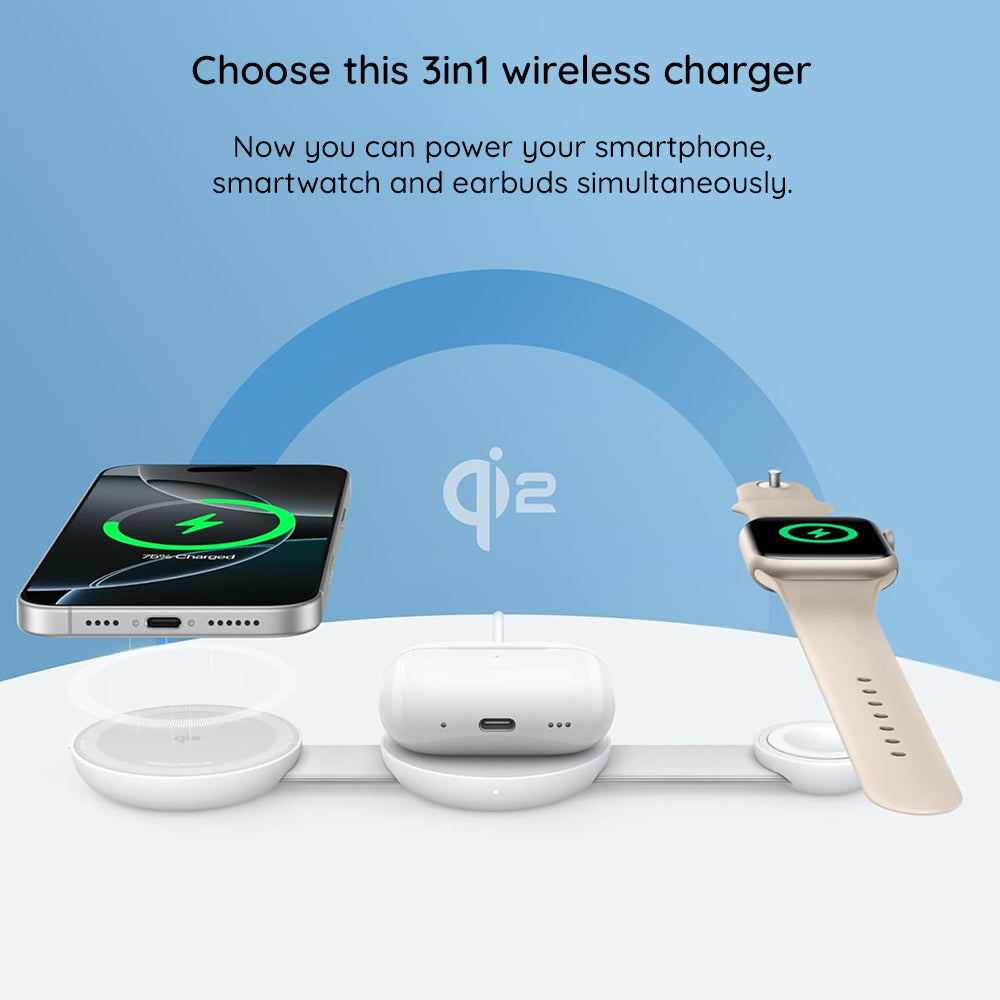 Anker MagGo 3in1 Wireless Network Charger, 15W, 1.67A, White B25M8H21