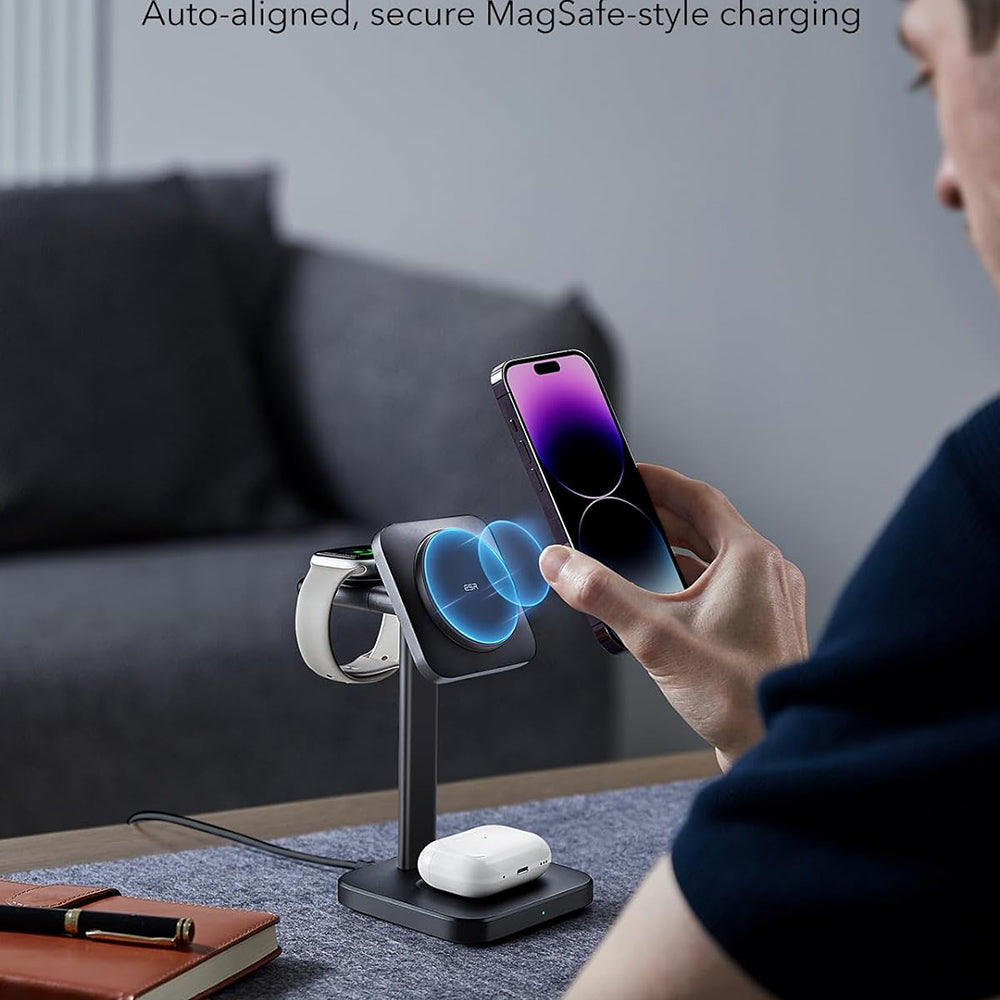 ESR HaloLock 3in1 Wireless Network Charger, 15W, 1.67A, Black
