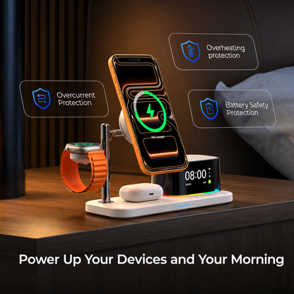 Wireless Network Charger with Bluetooth Speaker XO Design CX045 5in1, 25W, Black