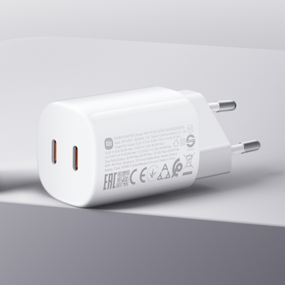 Xiaomi Nano Turbo Wall Charger, 45W, 3A, 2 x USB-C, White BHR087OEU