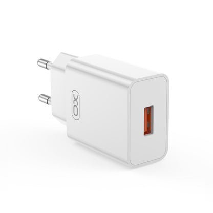 XO Design L127 Network Charger, 18W, 3A, 1 x USB-A, White