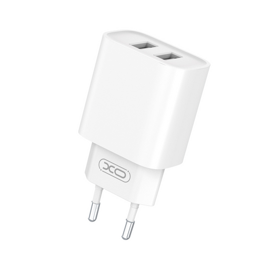 XO Design CE02C Network Charger, 10.5W, 2.1A, 2 x USB-A, White