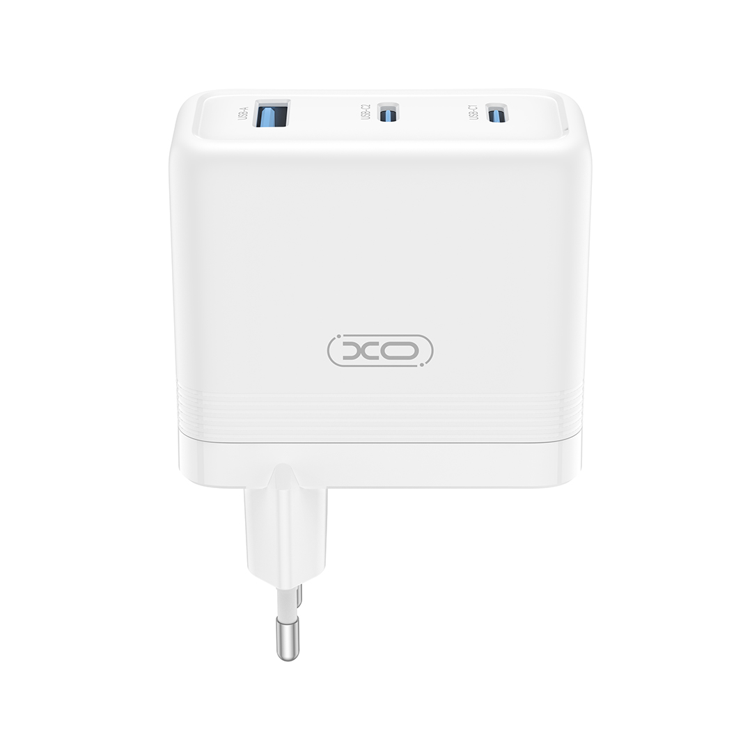 XO Design CE35 Network Charger, 100W, 5A, 1 x USB-A - 2 x USB-C, White