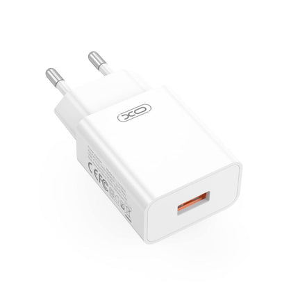 XO Design L127 Network Charger, 18W, 3A, 1 x USB-A, White