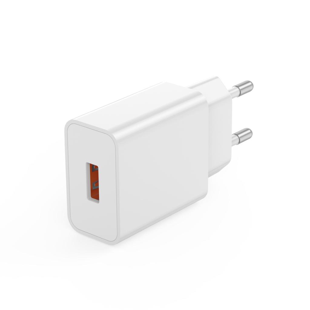 XO Design L127 Network Charger, 18W, 3A, 1 x USB-A, White