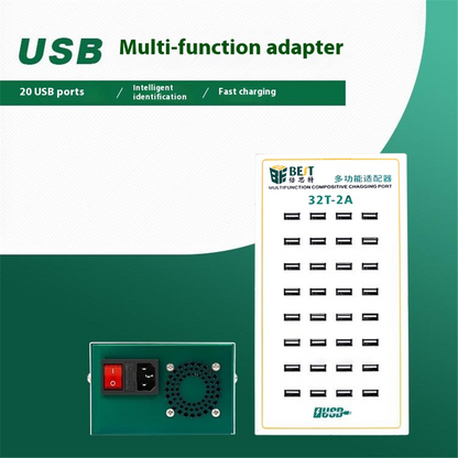 Best 32T-2A Station Charger, 2A, 32 x USB-A, White