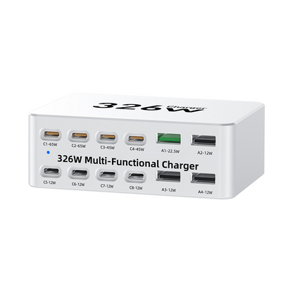 OEM Station Charger WLX-818E, 326W, 3.25A, 4 x USB-A - 8 x USB-C, White