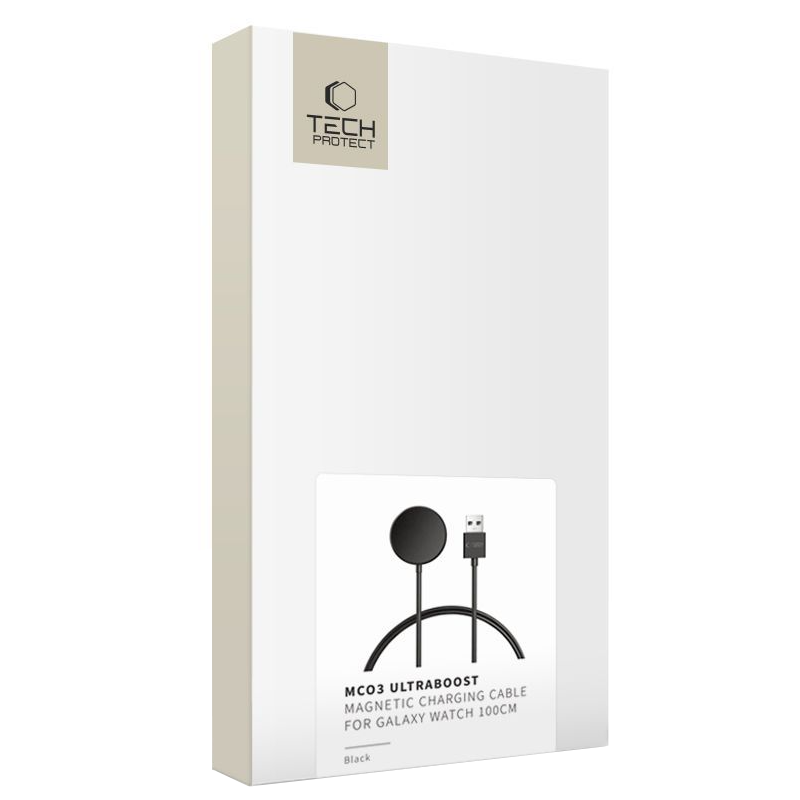 Tech-Protect MC03 Ultraboost Wireless Charger for Samsung Galaxy Watch Series, USB-A, Black