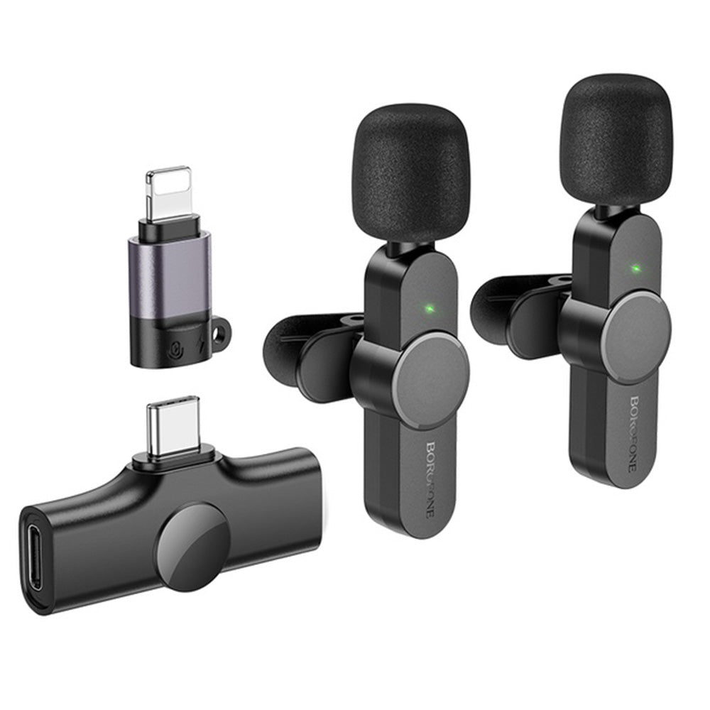 Borofone BFK12 Trophy Lavalier, USB-C / Lightning, Set of 2 pieces, Black