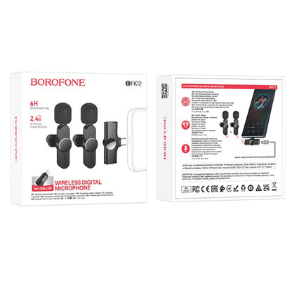 Borofone BFK12 Trophy Lavalier, USB-C / Lightning, Set of 2 pieces, Black