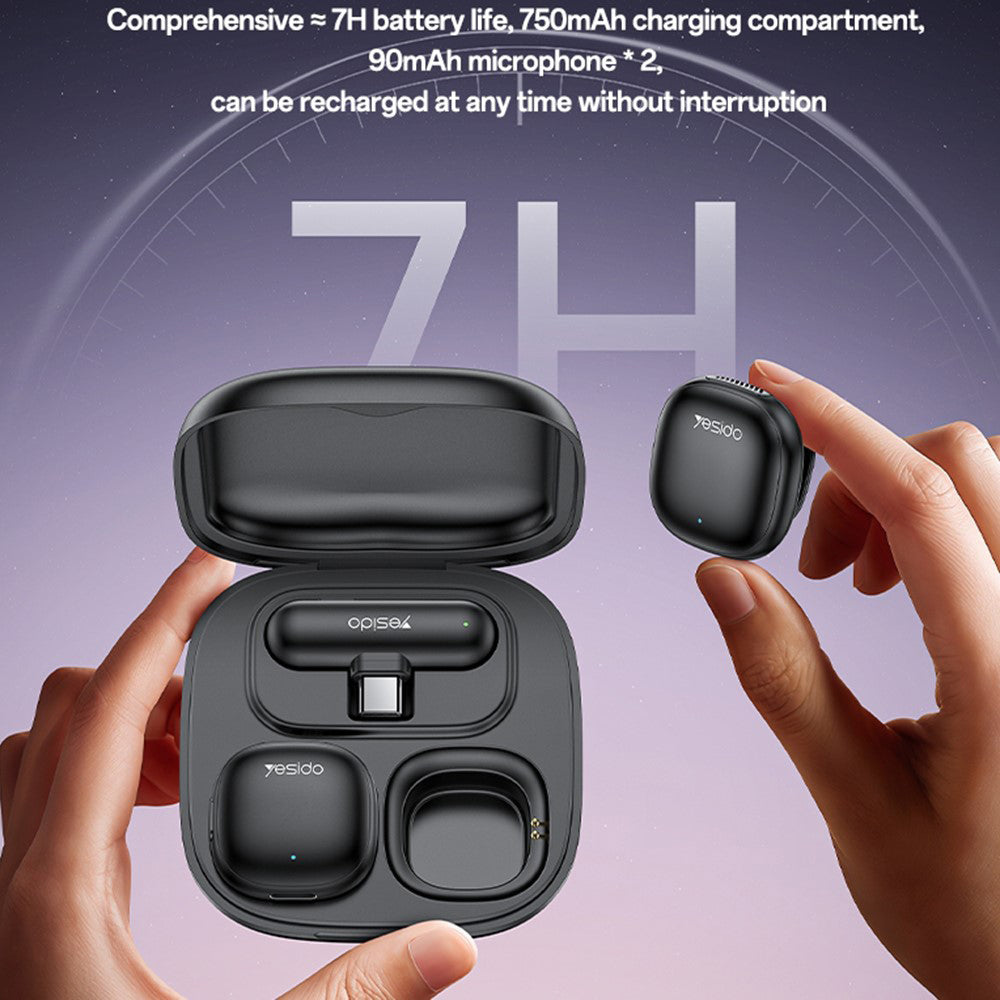 Yesido KR21 Lavalier, USB-C, Set of 2 pieces, Black