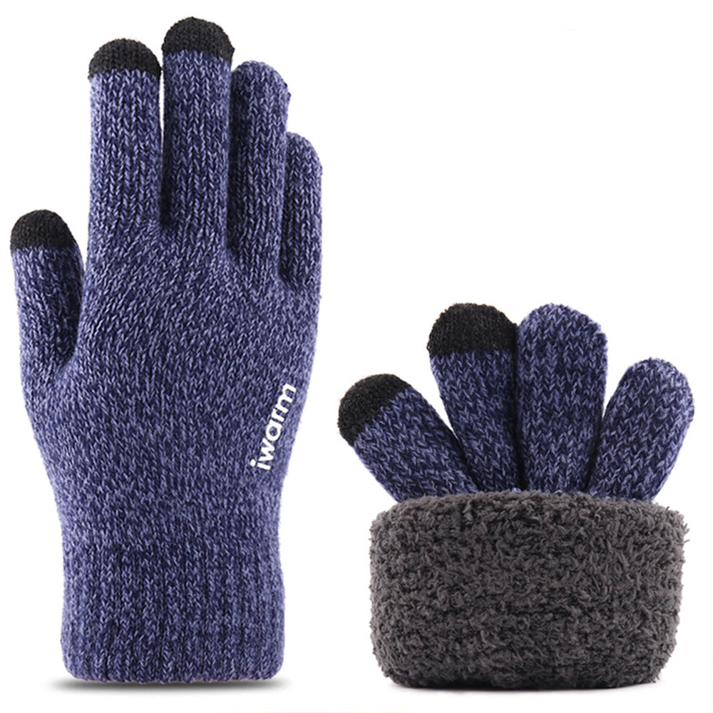 Iwarm ST0018 Winter Touchscreen Gloves, Size 23cm, Blue