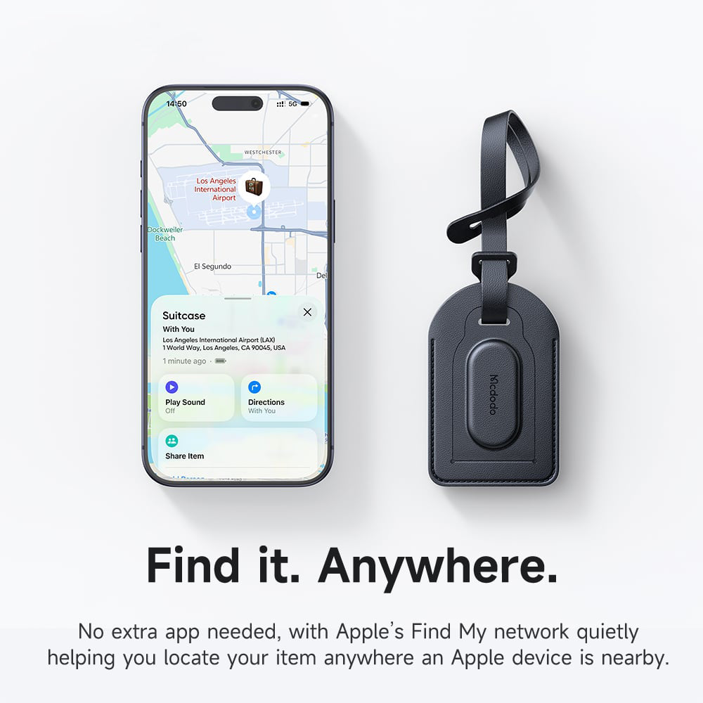 Mcdodo SmartTag Luggage Napa Pro AT-3790 for iOS Series, Black